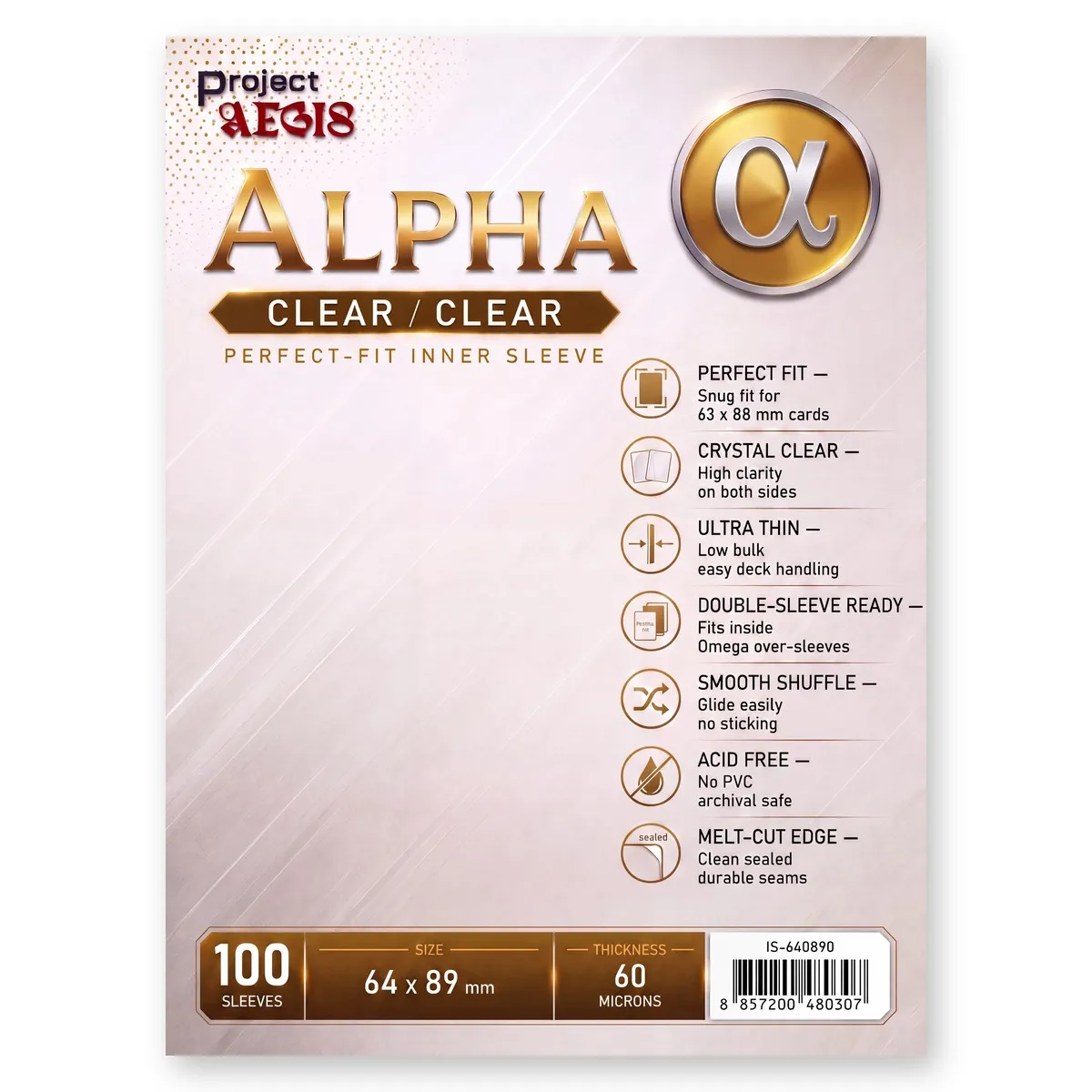 [Project Aegis]  Clear Card Sleeve Alpha Size (64*89)